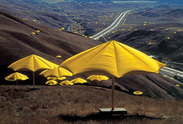 Christo and Jeanne-Claude, The Umbrellas, Japan-USA, 1984-91. Image courtesy of the artists; photography by Wolfgang Volz. 