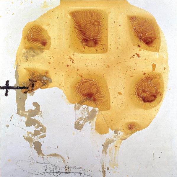 Antoni Tàpies, Cap i vernis (Head and varnish), 1990. Image courtesy of Contemporary Art Daily. 