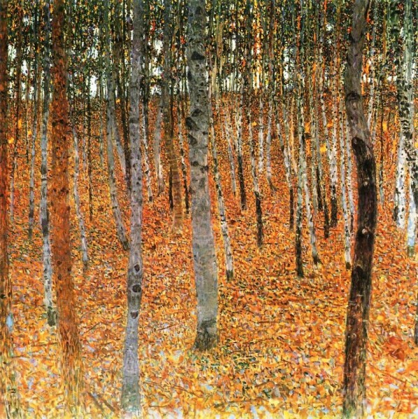 Gustav Klimt, Forest of Birch Trees, oil on canvas, c. 1903. Image courtesy of The Hammock Papers: A Forest of Things. 